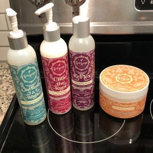 Tre Luxe shampoo, conditioner, curl serum, & cream